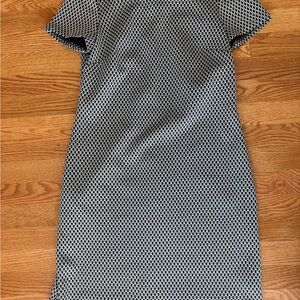 Calvin Klein Black and White Geometric Patterned Dress